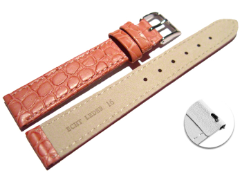 Quick release Watch strap genuine leather Safari old rose 12mm 14mm 16mm 18mm 20mm 22mm