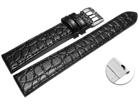 Quick release Watch strap genuine leather Safari black...