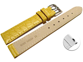 Quick release Watch strap genuine leather Safari yellow 12mm 14mm 16mm 18mm 20mm 22mm