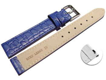 Quick release Watch strap genuine leather Safari blue 12mm 14mm 16mm 18mm 20mm 22mm