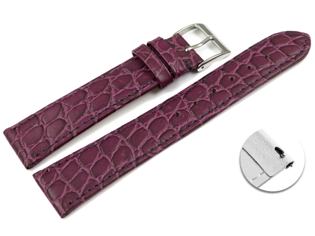Quick release Watch strap genuine leather Safari eggplant...