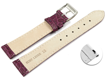 Quick release Watch strap genuine leather Safari eggplant 12mm 14mm 16mm 18mm 20mm 22mm