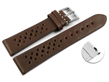 XL Quick Release Breathable Perforated Dark Brown Leather...