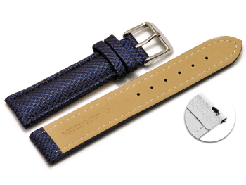 Quick release Watch band padded HighTech material textile look blue 18mm 20mm 22mm 24mm