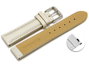Quick release Watch band padded HighTech material textile look white 18mm 20mm 22mm 24mm