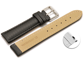 Quick release Watch band padded HighTech material textile look dark gray 18mm 20mm 22mm 24mm