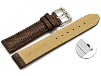 Quick release Watch band padded HighTech material textile look brown 18mm 20mm 22mm 24mm