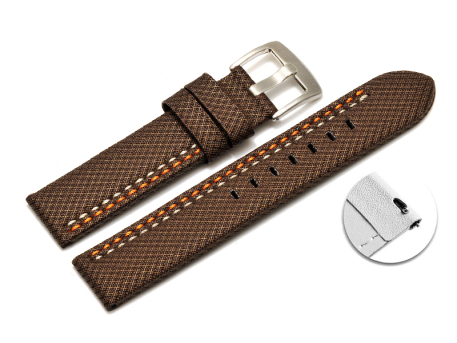 Quick release Watch band HighTech textile look brown...