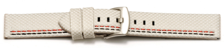 Quick release Watch band HighTech textile look white red and black stitching 20mm 22mm 24mm 26mm