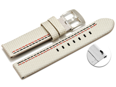Quick release Watch band HighTech textile look white red...