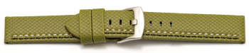 Quick release Watch band HighTech textile look green - black and white stitching 20mm 22mm 24mm 26mm