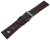 Watch strap black smooth three holes red stitching 18mm 20mm 22mm 24mm