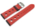 Watch strap black smooth three holes red stitching 18mm 20mm 22mm 24mm