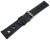 Watch strap black smooth three holes blue stitching 18mm 20mm 22mm 24mm