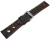 Watch strap black smooth three holes orange stitching 18mm 20mm 22mm 24mm
