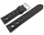 Watch strap black smooth three holes brown stitching 18mm 20mm 22mm 24mm