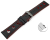 Quick release Watch strap black smooth three holes red stitching 18mm 20mm 22mm 24mm
