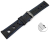 Quick release Watch strap black smooth three holes blue stitching 18mm 20mm 22mm 24mm