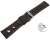 Quick release Watch strap black smooth three holes orange stitching 18mm 20mm 22mm 24mm