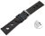 Quick release Watch strap black smooth three holes brown stitching 18mm 20mm 22mm 24mm