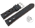 Quick release Watch strap black smooth three holes brown stitching 18mm 20mm 22mm 24mm