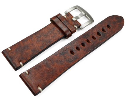 Vintage style watch strap dark brown 18mm 20mm 22mm 24mm