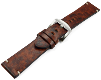 Vintage style watch strap dark brown 18mm 20mm 22mm 24mm