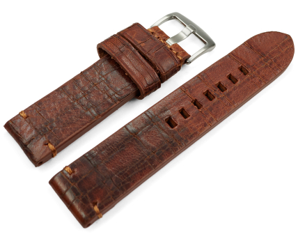 Vintage style watch strap light brown 20mm 22mm 24mm