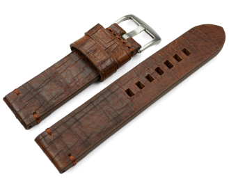 Vintage style watch strap dark brown 20mm 22mm 24mm