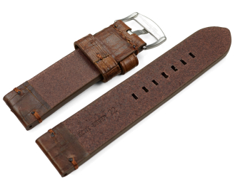 Vintage style watch strap dark brown 20mm 22mm 24mm