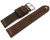 Watch strap in dark brown camel leather with white stitching 18mm 20mm 22mm 24mm