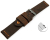 Quick release Watch strap in dark brown camel leather with orange stitching 18mm 20mm 22mm 24mm