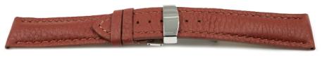 Quick Release Watch Strap deployment clasp strong padded Deer Leather brown Soft and very flexible 18mm 20mm 22mm 24mm
