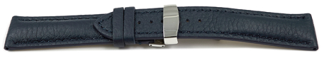 Quick Release Watch Strap deployment clasp strong padded Deer Leather dark blue Soft and flexible 18mm 20mm 22mm 24mm