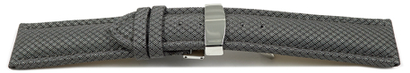 Quick Release Watch Strap padded HighTech textile look light grey Folding Clasp 18mm 20mm 22mm 24mm
