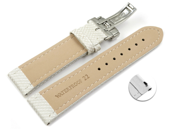 Quick Release Watch Strap padded HighTech textile look white Folding Clasp 18mm 20mm 22mm 24mm