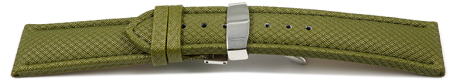 Quick Release Watch Strap padded HighTech textile look green Folding Clasp 18mm 20mm 22mm 24mm