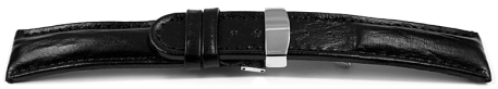 Quick Release Watch Strap Deployment Genuine leather Bark black 18mm 20mm 22mm 24mm