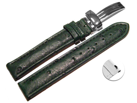 Quick Release Watch Strap Genuine ostrich leather padded...