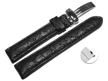 Quick Release Watch Strap Genuine ostrich leather padded...