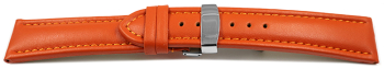 Quick Release Watch Strap deployment Genuine leather Smooth orange 18mm 20mm 22mm 24mm