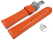 Quick Release Watch Strap deployment Genuine leather Smooth orange 18mm 20mm 22mm 24mm