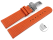 Quick Release Watch Strap Deployment Clasp Genuine leather perforated orange 18mm 20mm 22mm 24mm