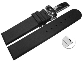 Quick Release Watch Strap Deployment hydrophobized leather black 18mm 20mm 22mm 24mm