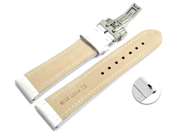 XL Quick Release Watch Strap Deployment buckle Smooth white 18mm 20mm 22mm 24mm