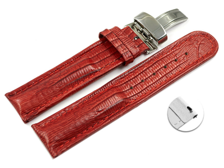 Quick Release Watch Strap Deployment Genuine leather Teju...