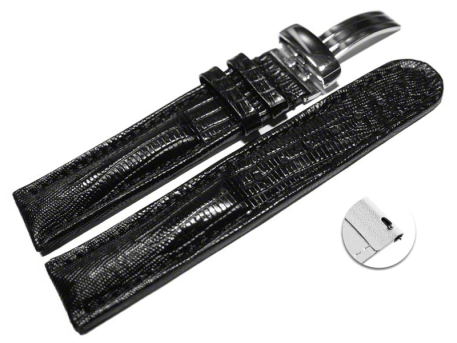 Quick Release Watch Strap Deployment Genuine leather Tegu...