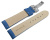Watch strap deployment padded leather Smooth blue wN 18mm 20mm 22mm 24mm