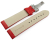 Watch strap deployment padded leather Smooth red wN 18mm 20mm 22mm 24mm
