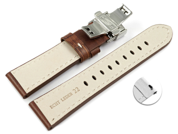 Light BrownLeather Watch Strap Quick Release Butterfly...